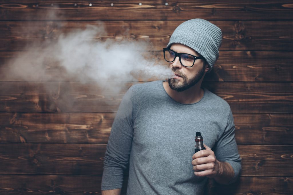 Vaping e-liquid from an electronic cigarette